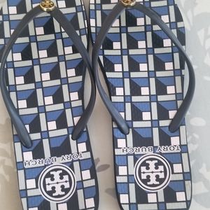 Tory Burch Navy flip flops